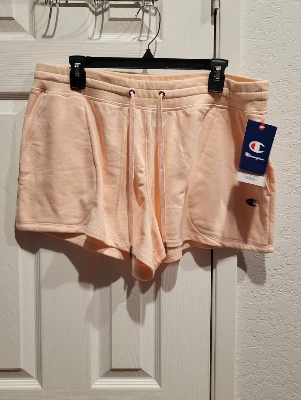 Champion Women's Pink Drawstring Fleece Athletic Shorts